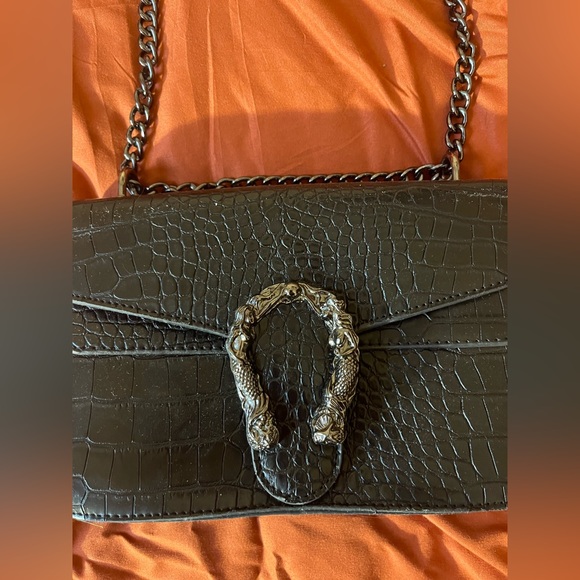 DEEPMEOW Black Leather Shoulder Chain Purse - Picture 2 of 5
